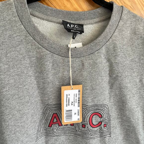 A.P.C. James Sweatshirt in Heathered Grey - Picture 3 of 4